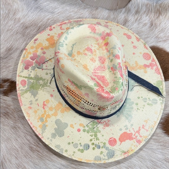 Charlie 1 Horse Big Splash pastel fedora rancher hat straw medium - Picture 3 of 5